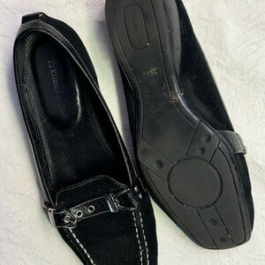 Etienne Aigner Black Suede Loafers